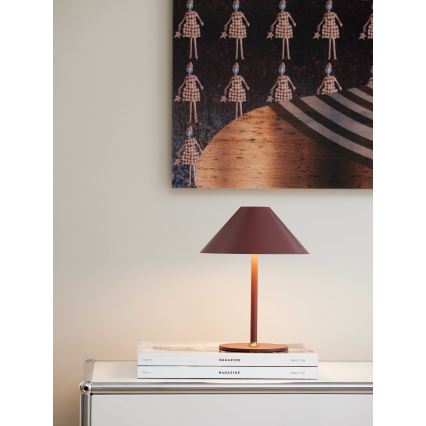 Halo Design 800834 - LED ar regulējamu spilgtumu ārā lietojama uzlādējamā galda lampa HYGGE LED/3W/4000 mAh IP54 vīnsarkanā