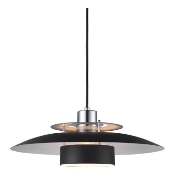 Halo Design 990259 - Pakaramais gaismeklis uz kabeļa SORUP 1xE27/40W/230V Ø 40 cm melns/spīdīgs hroms