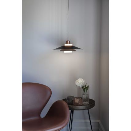 Halo Design 990785 - pakaramā lampa RIVOLI 1xE27/40W/230V Ø 40 cm melna/vara