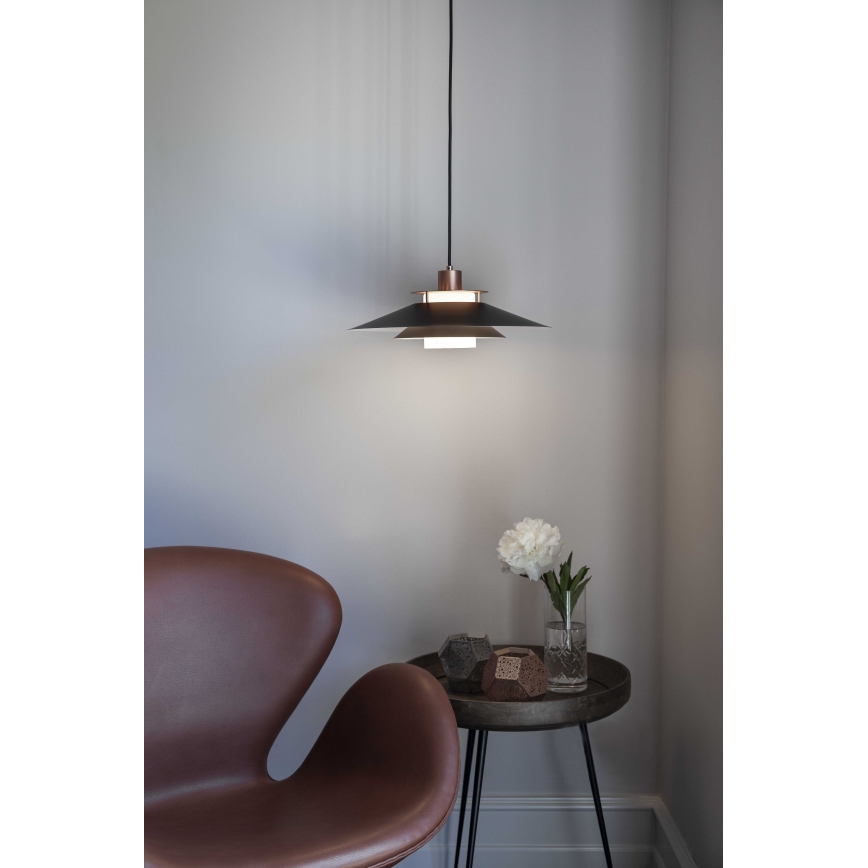 Halo Design 990785 - pakaramā lampa RIVOLI 1xE27/40W/230V Ø 40 cm melna/vara