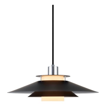Halo Design 990808 - pakaramā lustra uz vada RIVOLI 1xE27/40W/230V Ø 40 cm melna/spīdīgi hromēta