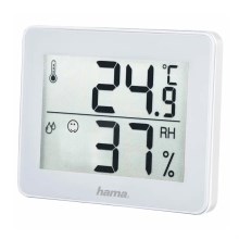 Hama - Iekštelpu termometrs ar mitruma mērītāju 1xCR2025 balta