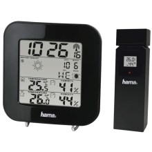 Hama - Laika stacija ar LCD ekrānu un modinātāju 2xAA melna