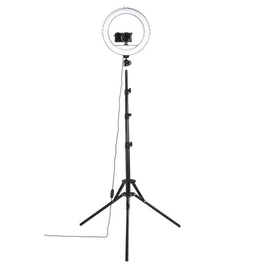 Hama - LED Aptumšojama apaļa lampa ar statīvu LED/10W/5V d. 30 cm + tālvadības pults