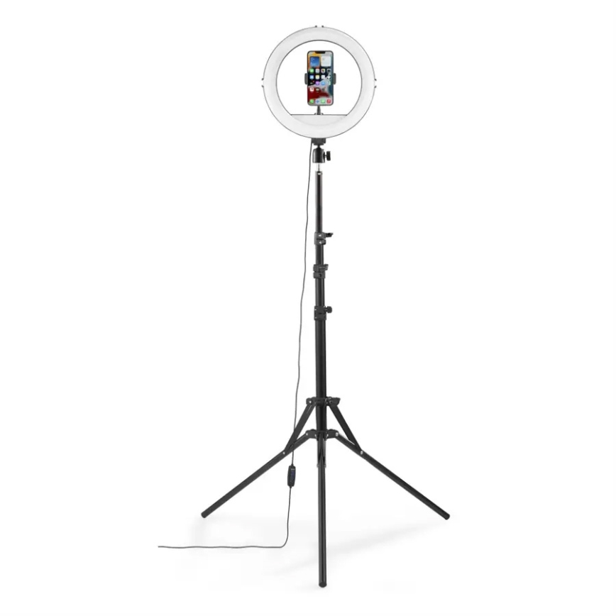 Hama - LED Aptumšojama apaļa lampa ar statīvu LED/10W/5V d. 30 cm + tālvadības pults