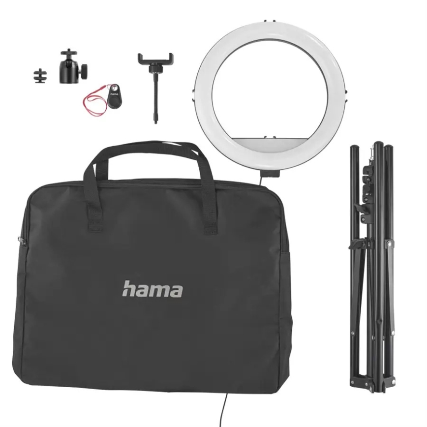 Hama - LED Aptumšojama apaļa lampa ar statīvu LED/10W/5V d. 30 cm + tālvadības pults
