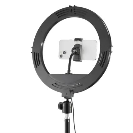 Hama - LED Aptumšojama apaļa lampa ar statīvu LED/10W/5V d. 30 cm + tālvadības pults