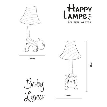 Happy Lamps - LED Bērnu galda lampa BABY LUNA LED/5,4W/230V kaķis