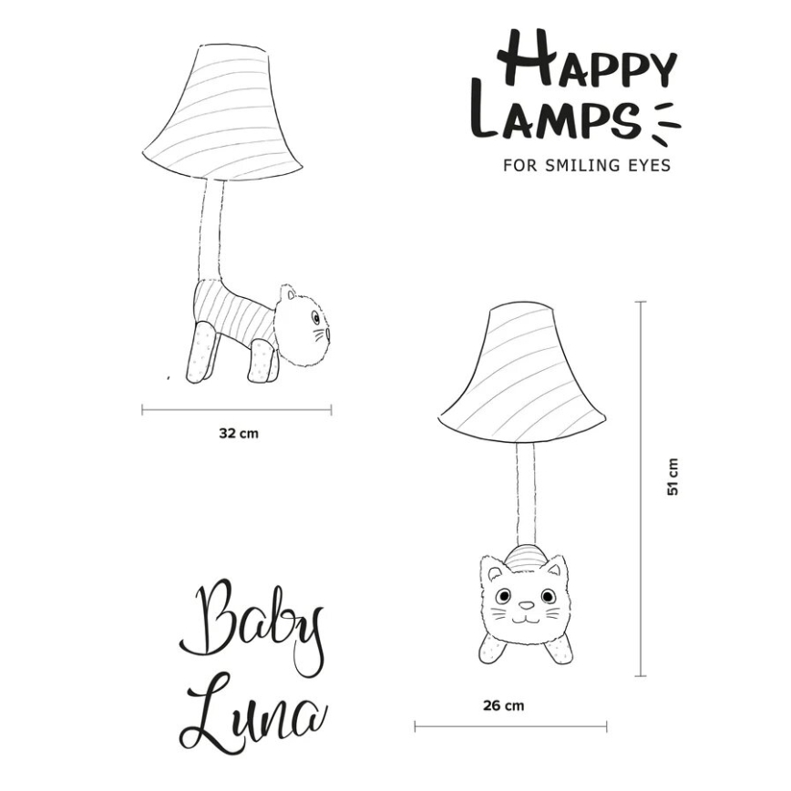Happy Lamps - LED Bērnu galda lampa BABY LUNA LED/5,4W/230V kaķis