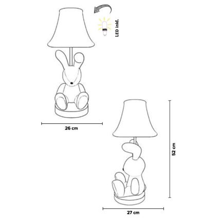 Happy Lamps - LED Bērnu galda lampa BENNY LED/5,4W/230V Trusis