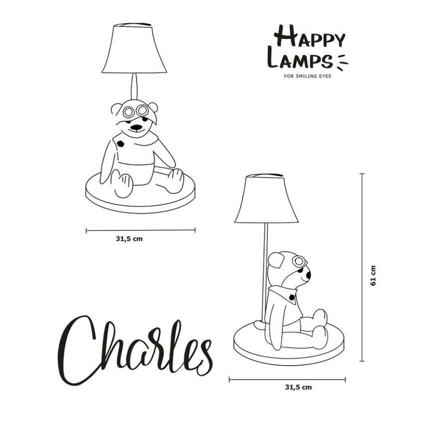 Happy Lamps - LED Bērnu galda lampa CHARLES LED/5,4W/230V lācis