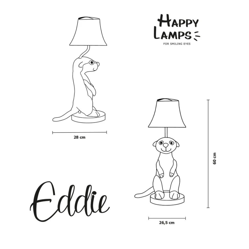 Happy Lamps - LED Bērnu galda lampa EDDIE LED/5,4W/230V surikats