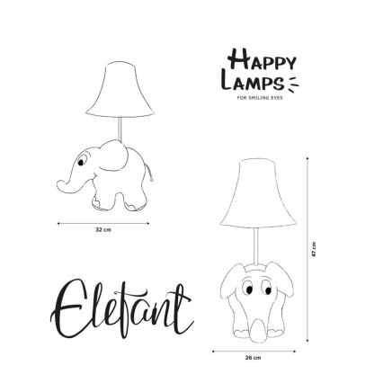 Happy Lamps - LED Bērnu galda lampa ELEPHANT FROM SENDUNG MIT DER MAUS LED/5,4W/230V zilonis