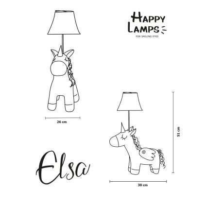 Happy Lamps - LED Bērnu galda lampa ELSA LED/5,4W/230V vienradzis