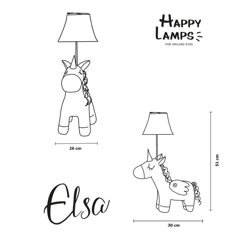 Happy Lamps - LED Bērnu galda lampa ELSA LED/5,4W/230V vienradzis