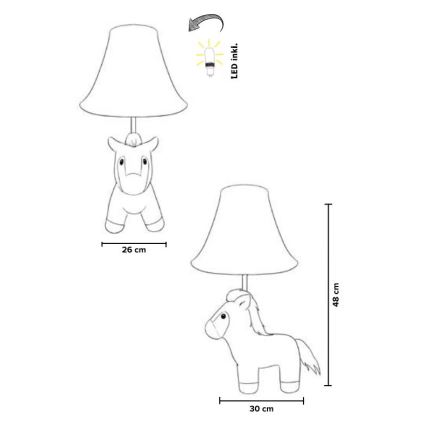 Happy Lamps - LED Bērnu galda lampa ELVIS LED/5,4W/230V zirgs