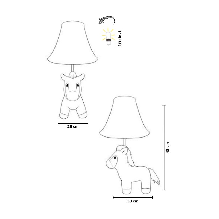 Happy Lamps - LED Bērnu galda lampa ELVIS LED/5,4W/230V zirgs