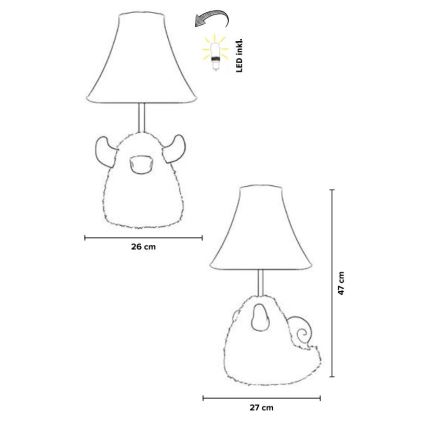 Happy Lamps - LED Bērnu galda lampa HUGO LED/5,4W/230V bullis