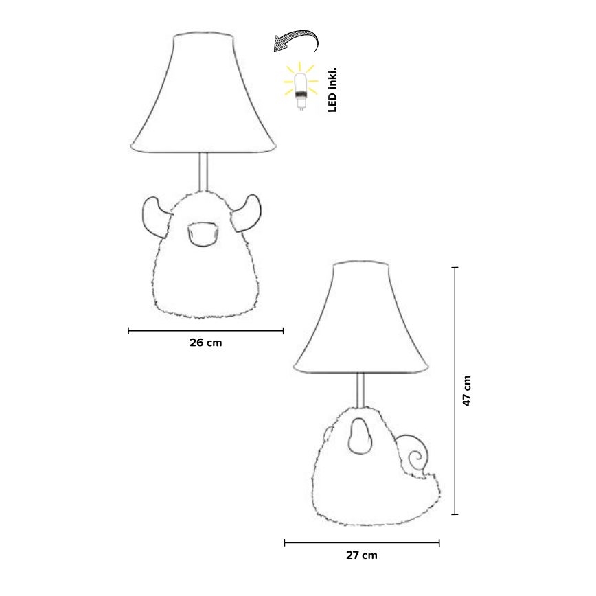 Happy Lamps - LED Bērnu galda lampa HUGO LED/5,4W/230V bullis