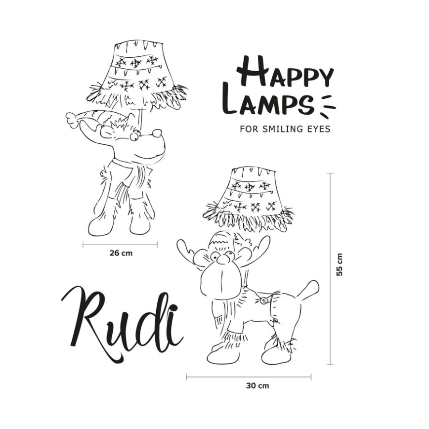 Happy Lamps - LED Bērnu galda lampa RUDI LED/5,4W/230V ziemeļbriedis