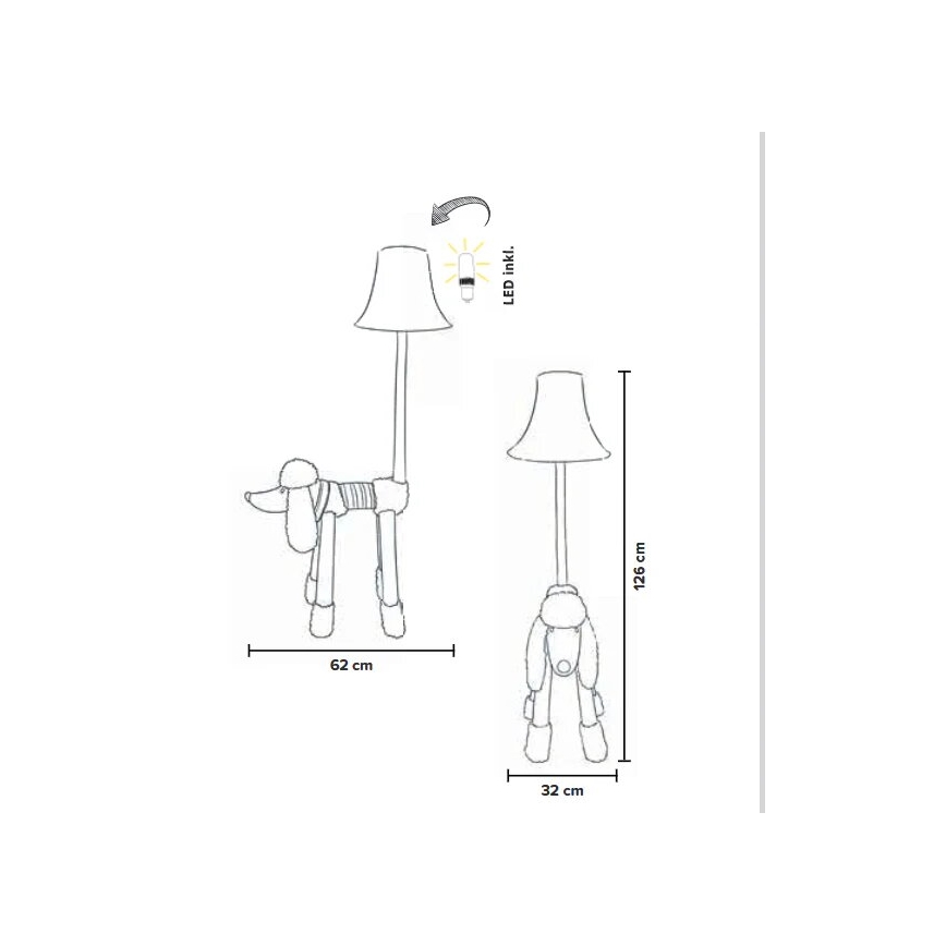 Happy Lamps - LED Bērnu grīdas stāvlampa BELLO LED/5,4W/230V pūdelis
