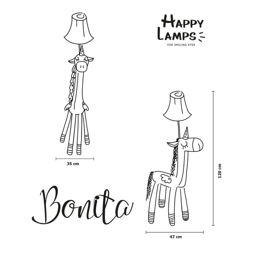 Happy Lamps - LED Bērnu grīdas stāvlampa BONITA LED/5,4W/230V vienradzis