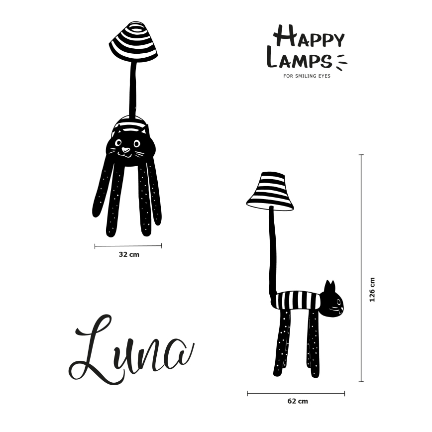 Happy Lamps - LED Bērnu grīdas stāvlampa LUNA LED/5,4W/230V kaķis