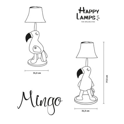 Happy Lamps - LED Bērnu grīdas stāvlampa MINGO LED/5,4W/230V flamingo