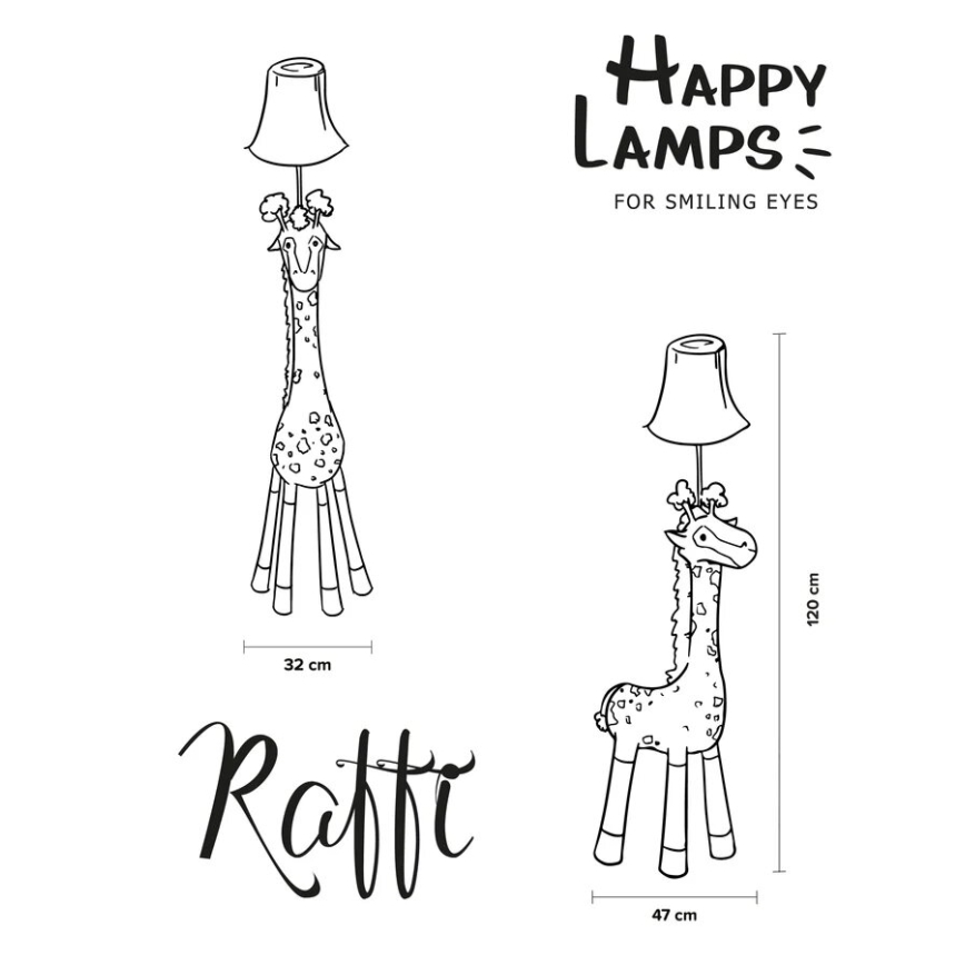 Happy Lamps - LED Bērnu grīdas stāvlampa RAFFI LED/5,4W/230V žirafe