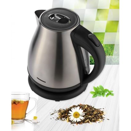 Heinner HEK-17IX - Ātrā elektriskā tējkanna 1,7 l 2200W/230V matēts hroms/melna
