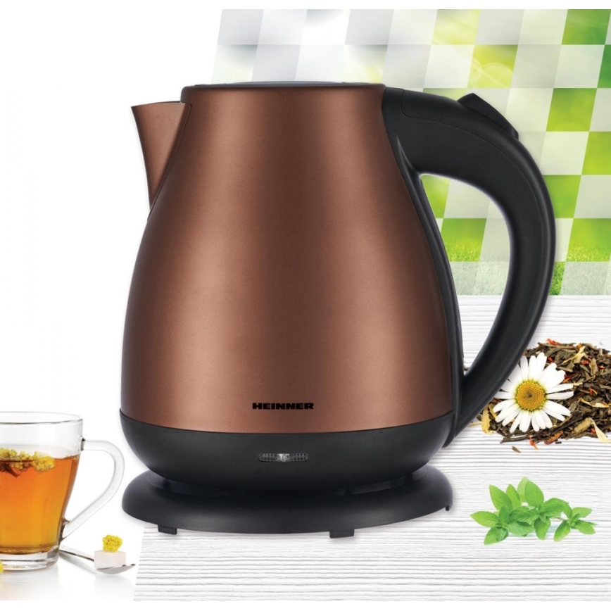Heinner HEK-17IXC - Elektriskā tējkanna 1,7 l 2200W/230V miedzaina