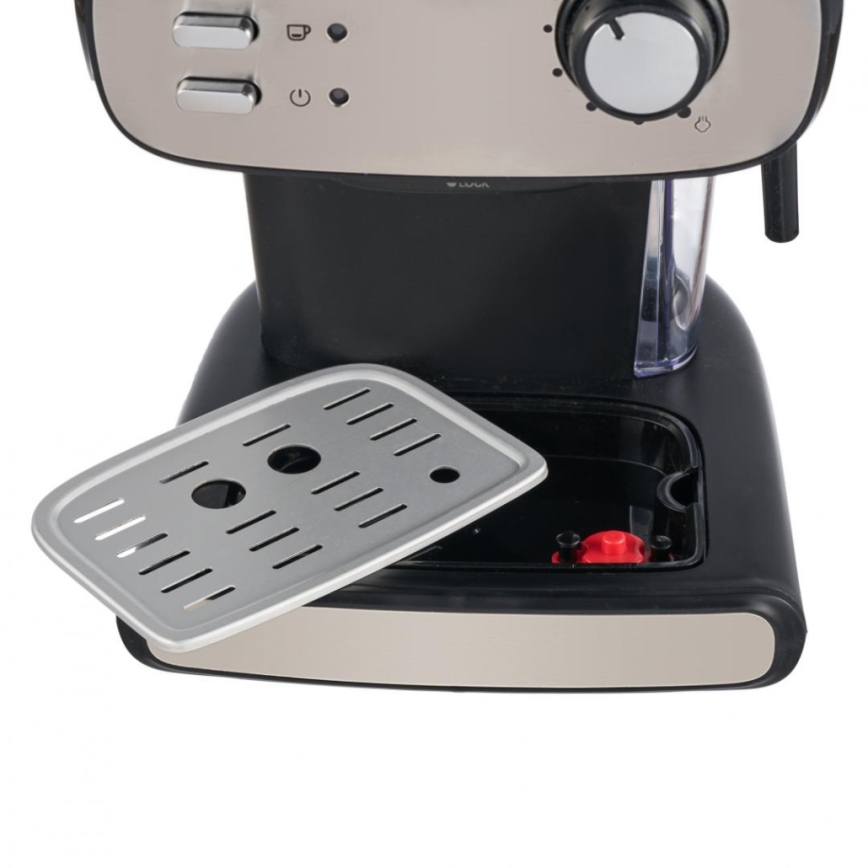 Heinner HEM-1100BKX - Espresso kafijas automāts ar portafiltru 850W/230V melns/matēts hroms