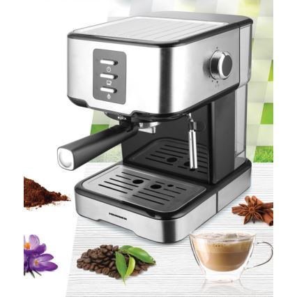 Heinner HEM-850IXBK - portafiltra espresso kafijas automāts, 850 W / 230 V, nerūsējošā tērauda/melns