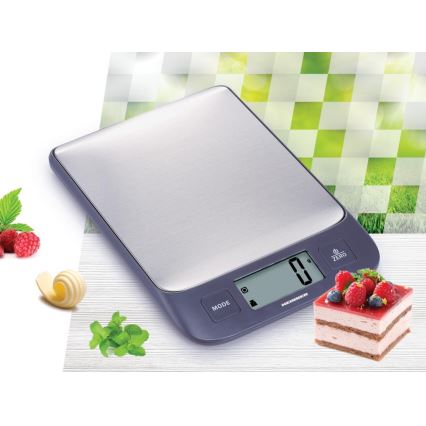 Heinner HKS-5IXBK - Digitālie virtuves svari, 2xAAA, pelēka/matēta hroma apdare