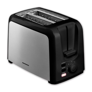 Heinner HTP-700BKSS - Divu šķēļu grauzdētājs 700W/230V melns/matēts hroms