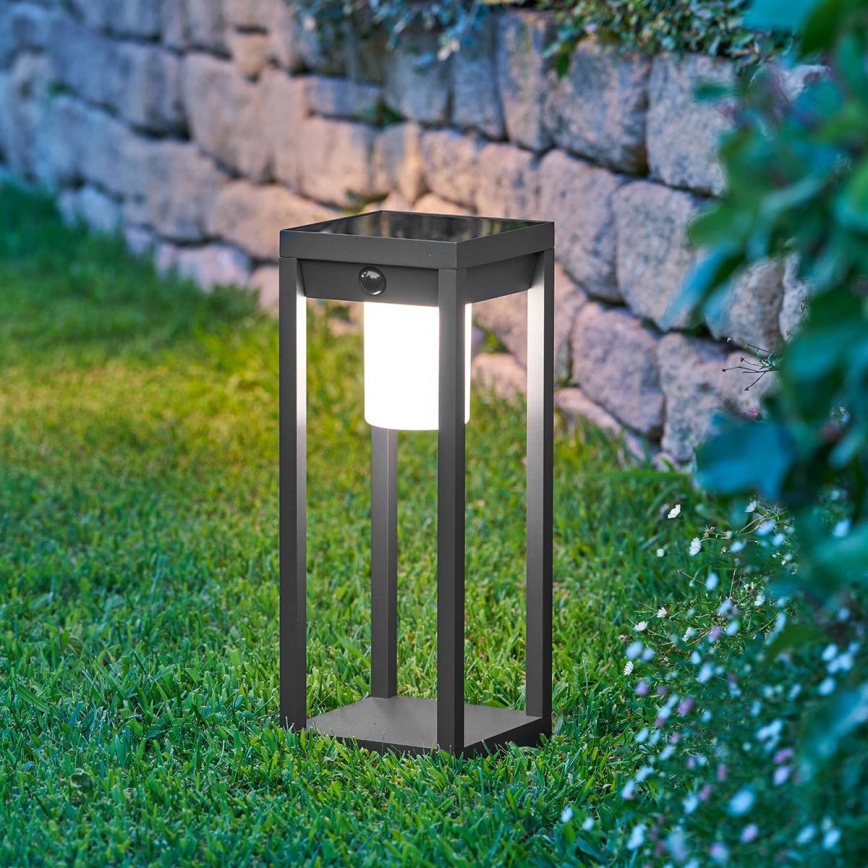Hesperide - LED saules laterna ar kustības sensoru PIKY LED/3,7V 2600 mAh 40 cm IP65 antracīts