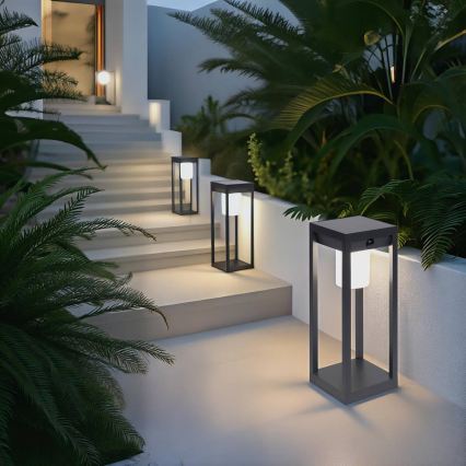 Hesperide - LED saules laterna ar kustības sensoru PIKY LED/3,7V 2600 mAh 40 cm IP65 antracīts