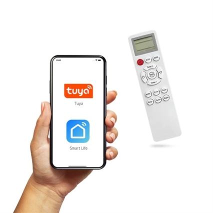 Hibrīdais saules kondicionieris 5 kW Tuya Wi-Fi balts + tālvadības pults