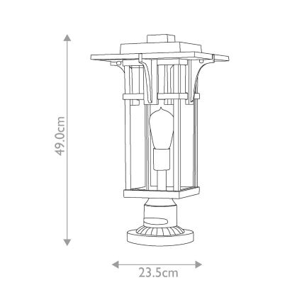 Hinkley - Āra lampa MANHATTAN 1xE27/100W/230V IP44 melna