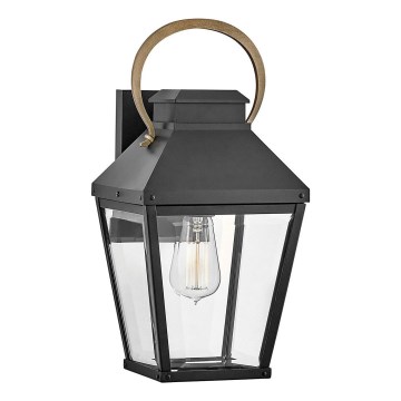 Hinkley - Āra sienas lampa DAWSON 1xE27/60W/230V IP44 melna