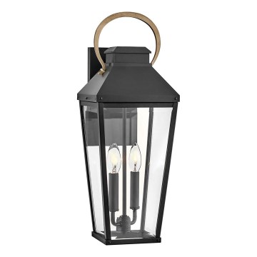 Hinkley - Āra sienas lampa DAWSON 2xE14/40W/230V IP44 melna