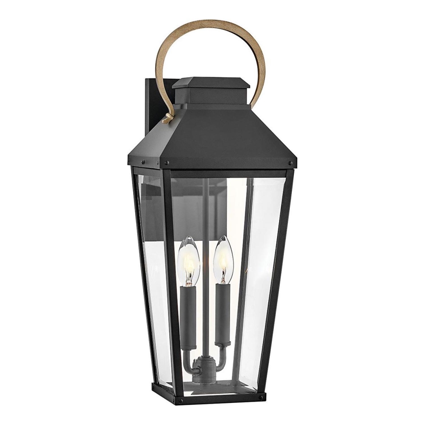 Hinkley - Āra sienas lampa DAWSON 2xE14/40W/230V IP44 melna