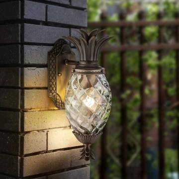 Hinkley - Āra sienas lampa PLANTATION 1xE27/40W/230V IP44 bronza
