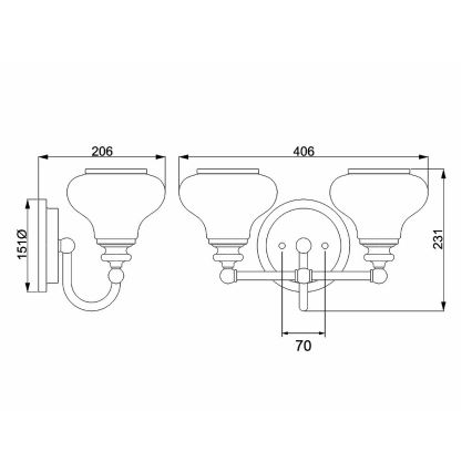 Hinkley - LED Vannas istabas sienas lampa AINSLEY 2xG9/3W/230V IP44 matēts hroms