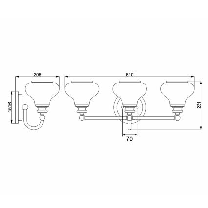 Hinkley - LED Vannas istabas sienas lampa AINSLEY 3xG9/3W/230V IP44