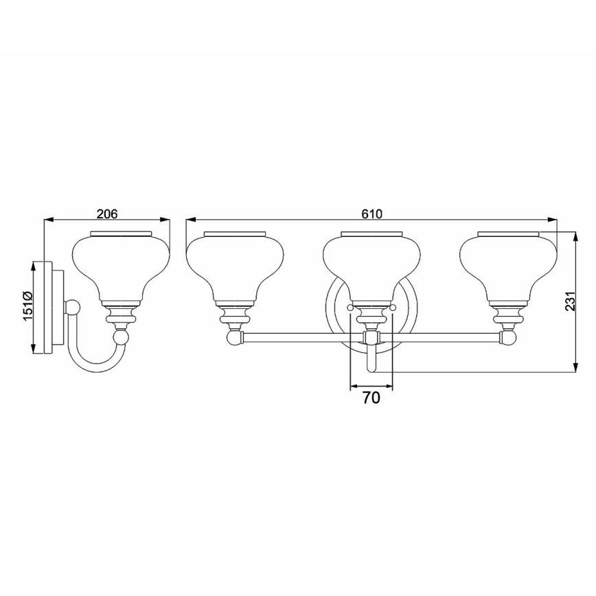 Hinkley - LED Vannas istabas sienas lampa AINSLEY 3xG9/3W/230V IP44