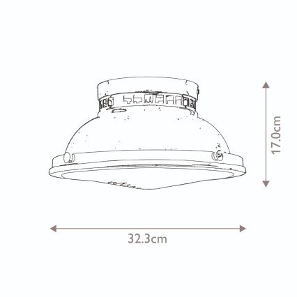 Hinkley - Griestu lampa AMELIA 2xE27/40W/230V melna/misiņš