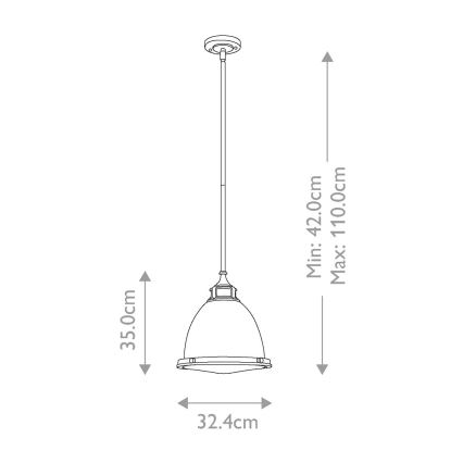 Hinkley - Lustra ar stieni AMELIA 1xE27/60W/230V spīdīgi hromēts