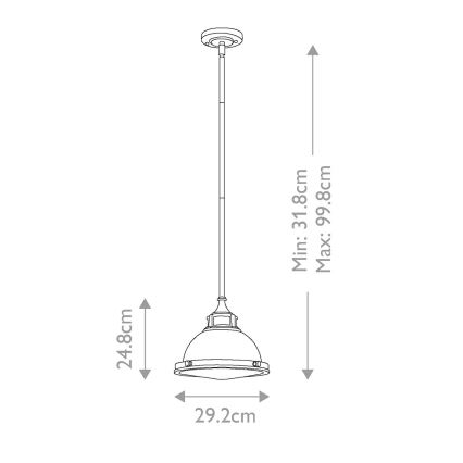 Hinkley - Lustra ar stieni AMELIA 1xE27/60W/230V misiņš