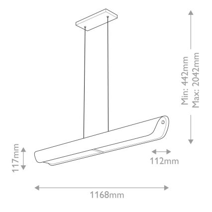 Hinkley - LED lustra uz kabeļa ARCO LED/43W/230V 3000K zelta krāsā